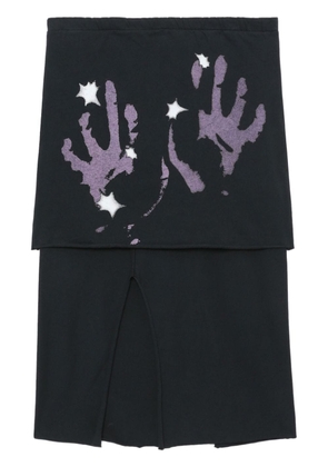 OUR LEGACY layered hand-print cotton skirt - Black