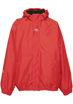 Balenciaga logo-print hooded ski jacket - Red