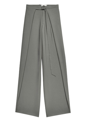 AMI Paris layered wide-leg belted trousers - Grey