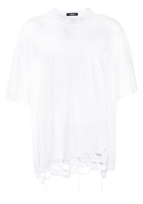 Undercover ripped-detailing cotton T-shirt - White