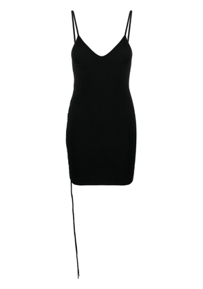 Off-White lace-up V-neck minidress - Black