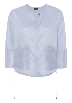 Emporio Armani semi-sheer linen blouse - Blue