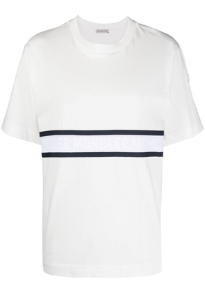 Moncler logo-stripe cotton T-shirt - White
