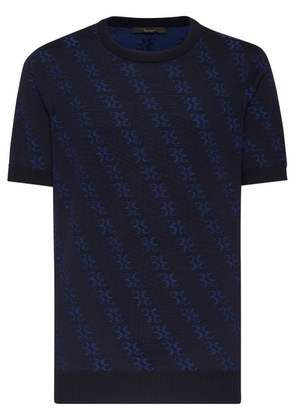 Billionaire jacquard-logo short-sleeve T-shirt - Blue
