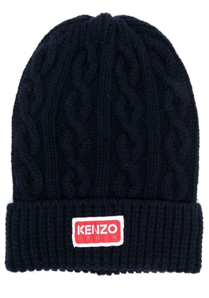 Kenzo cable-knit wool beanie - Blue