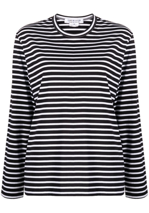 Comme Des Garçons Comme Des Garçons striped long-sleeve cotton T-shirt - Black
