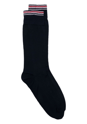 Thom Browne mid-calf stripe trim socks - Blue