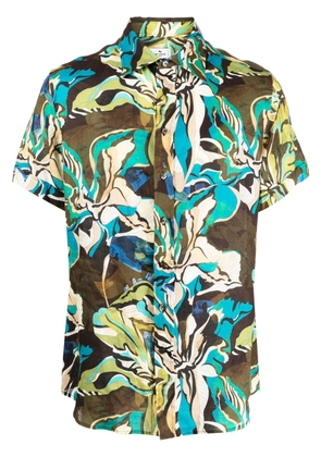 ETRO floral print linen shirt - Green