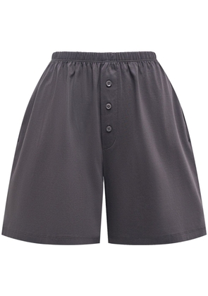12 STOREEZ elasticated-waistband cotton mini shorts - Grey