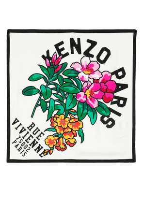 Kenzo logo-print silk scarf - Neutrals