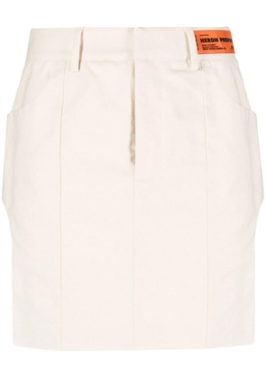 Heron Preston side-slits fitted mini skirt - Neutrals