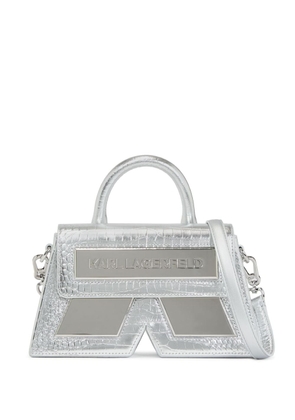 Karl Lagerfeld IKON/K crocodile-effect crossbody bag - Silver