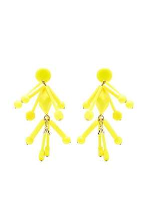 Patrizia Pepe bead-embellished clip-on earrings - Yellow