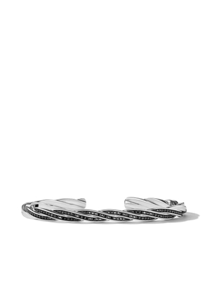 David Yurman Helios black diamond twisted cuff bracelet - Silver