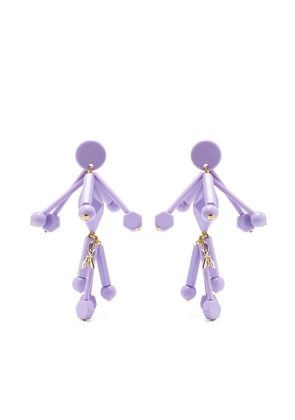 Patrizia Pepe bead-embellished clip-on earrings - Purple