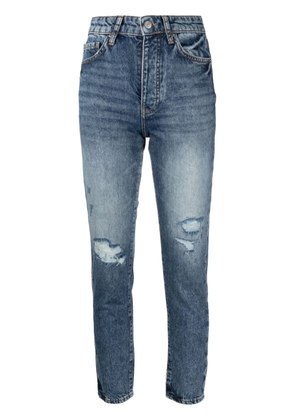 Armani Exchange high-rise distressed skinny jeans - Blue