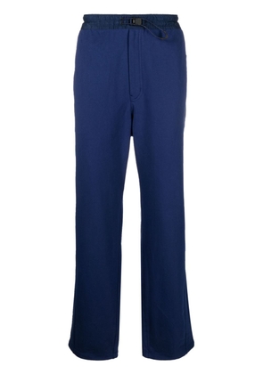 Y-3 drawstring-waist cotton trousers - Blue