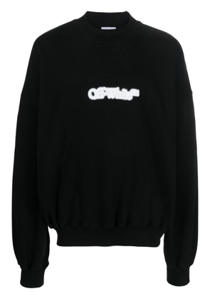 Off-White logo-print cotton sweatshirt - Black