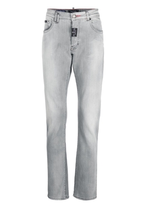 Philipp Plein logo-patch straight-leg jeans - Grey