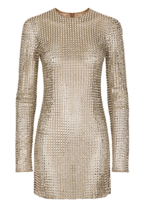 Dolce & Gabbana crystal-embellished mesh minidress - Gold