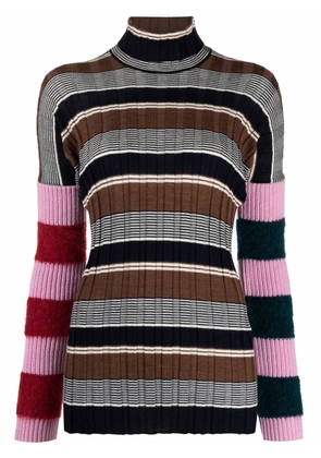 colville roll-neck striped jumper - Brown