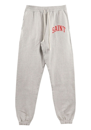 SAINT MXXXXXX logo-print cotton track pants - Grey