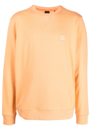 BOSS logo-patch cotton sweatshirt - Orange