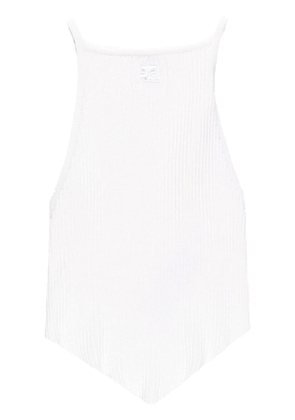 Courrèges ribbed-knit pointed-hem tank top - White