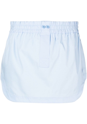 The Attico side-split cotton miniskirt - Blue