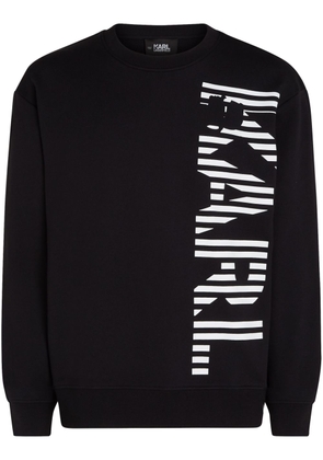Karl Lagerfeld vertical-logo organic-cotton sweatshirt - Black