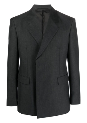 Prada logo-patch single-breasted blazer - Grey