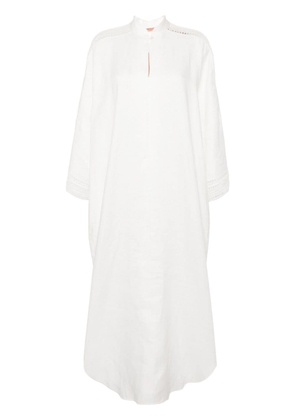 Ermanno Scervino lace-panel linen maxi dress - White