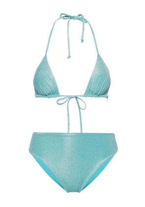 Fisico lurex triangle bikini - Blue