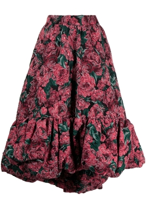 Comme Des Garçons floral-embroidered full skirt