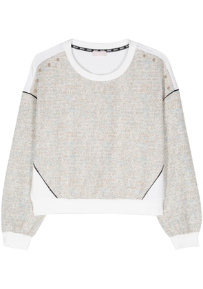 LIU JO round-neck tweed sweatshirt - Neutrals