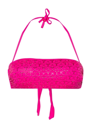 TWINSET monogram bandeau bikini top - Pink
