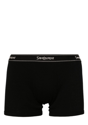 Saint Laurent logo-waistband fine-ribbed boxers - Black
