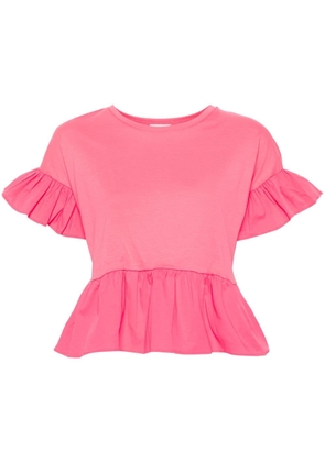 LIU JO ruffled cotton T-shirt - Pink