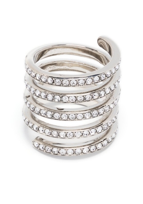 Amina Muaddi crystal-embellished ring - Silver