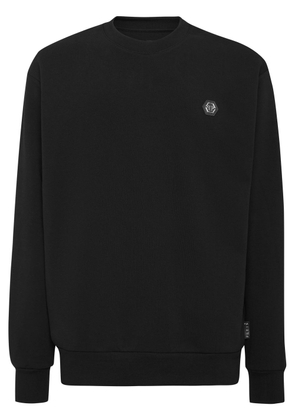 Philipp Plein logo-patch crew-neck sweatshirt - Black