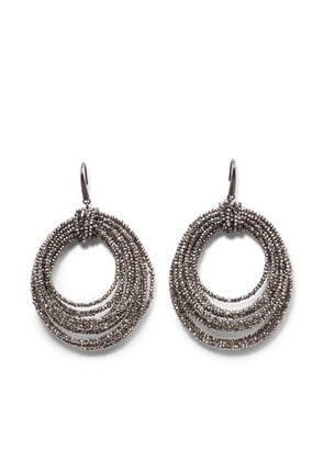 Brunello Cucinelli Vetro beaded hoop earrings - Silver