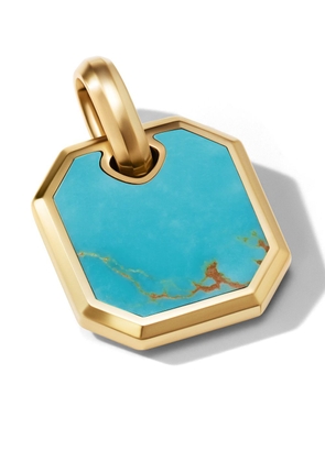 David Yurman 18kt yellow gold Roman turquoise pendant - Blue