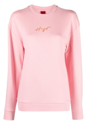 HUGO logo-print cotton sweatshirt - Pink