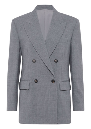 Brunello Cucinelli double-breasted wool blazer - Grey