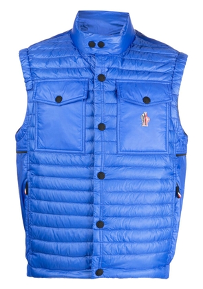 Moncler Grenoble logo-patch quilted gilet - Blue
