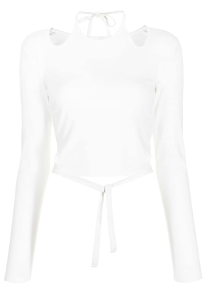Dion Lee double-tie longsleeved jersey top - White