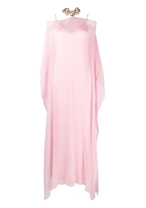 Taller Marmo Spirito layered halterneck silk maxi gown - Pink