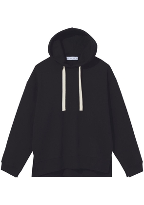 Proenza Schouler White Label two-tone drawstring cotton hoodie - Black