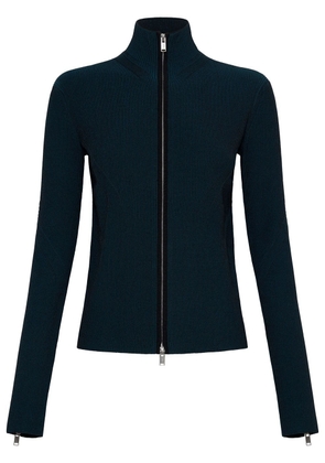 Dion Lee ribbed-knit zip-up cardigan - Blue