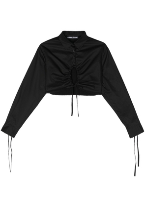 ANDREĀDAMO panelled cropped shirt - Black